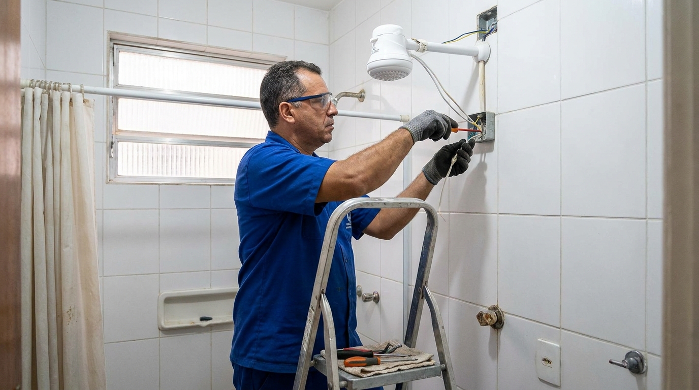 Instalacao de chuveiro eletrico em Florianópolis‑SC
