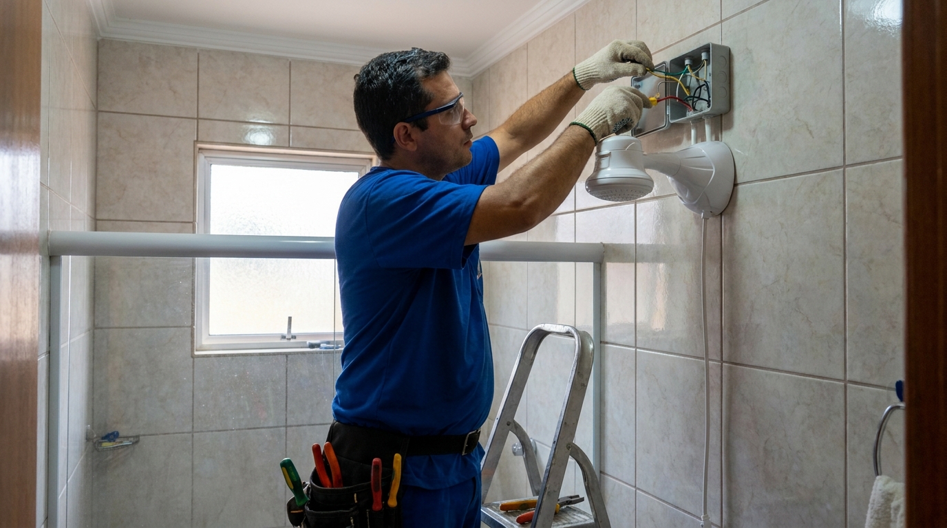 Instalacao de chuveiro eletrico profissional em Florianópolis‑SC