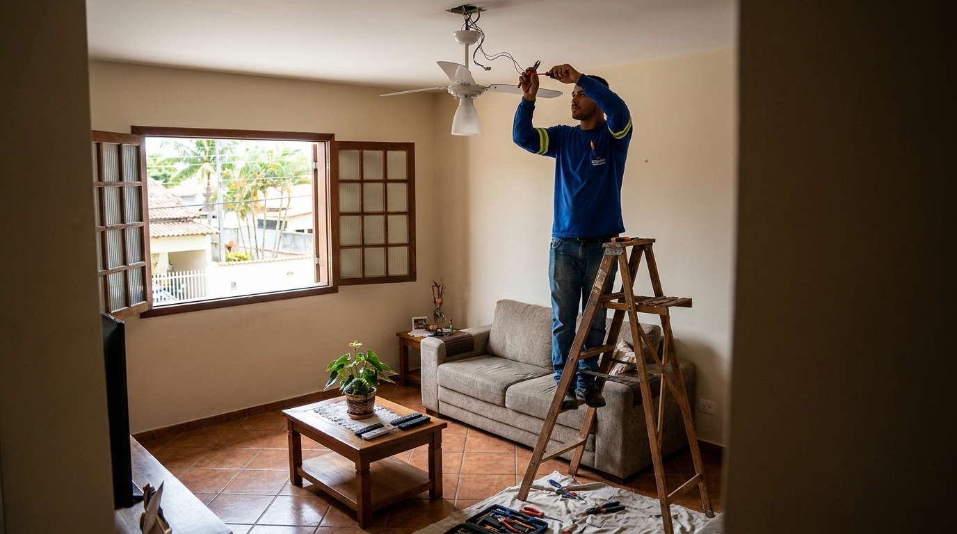 Instalacao de ventilador de teto profissional em Florianópolis‑SC